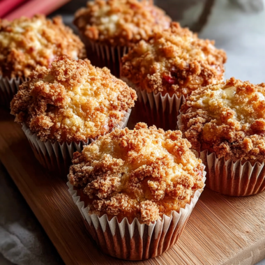 Classic Rhubarb Oat Muffins With Cinnamon Butter Crumble
