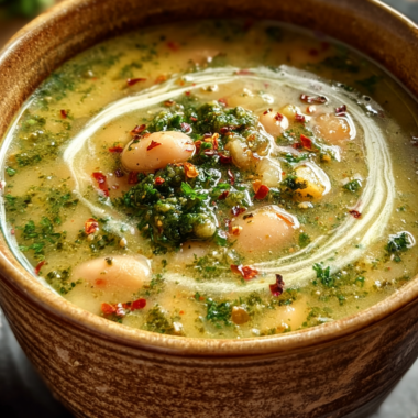 Creamy White Bean Pesto Soup for Cozy Nights in