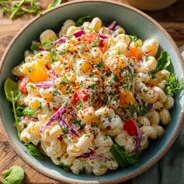 Easy Creamy Pasta Salad With Sour Cream