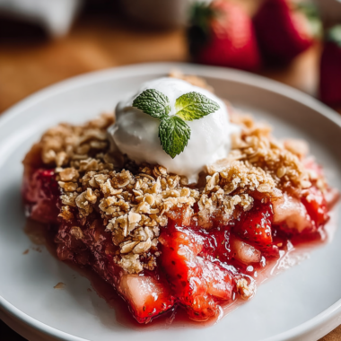 Healthy Strawberry Rhubarb Crisp Recipe