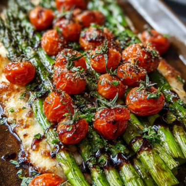 Parmesan Roasted Asparagus With Tomatoes & Balsamic Recipe
