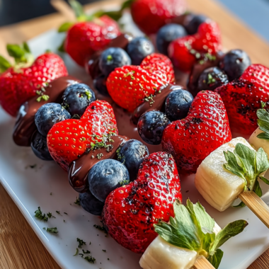 Quick Valentine and Day Fruit Skewers